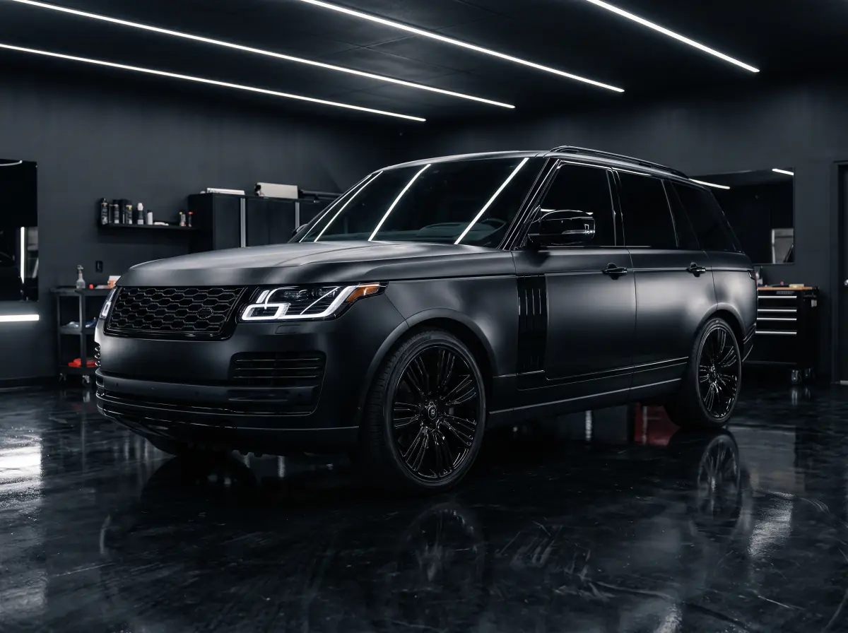 Matzwart gewrapte luxe SUV